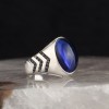 925 Sterling Silver Ring with Blue Zircon Stone