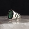 925 Sterling Silver Ring with Green Zircon Stone