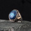 925 Sterling Silver Men's Ring with Azurite Stone