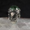 925 Sterling Silver Men's Ring with Lion Symbol and Crystal Cut Zircon Stone