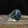 925 Sterling Silver Men's Ring with Azurite Stone