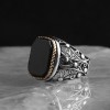 925 Sterling Silver Men's Ring with Onyx Stone