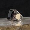 925 Sterling Silver Men's Ring with Zircon Stone