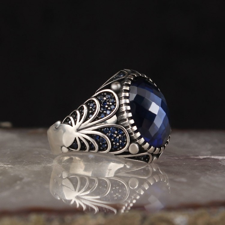 Zirkon Taşlı 925 Ayar Gümüş Erkek Yüzük