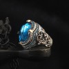 Aquamarine Stone 925 Sterling Silver Men's Ring