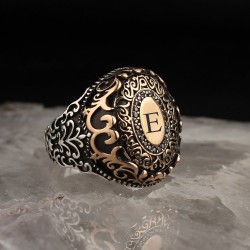 Harf Yazılı  925 Ayar Erkek Gümüş Yüzük