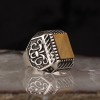 Tiger Eye Stone 925 Sterling Silver Men's Ring