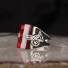 925 Sterling Silver Men's Ring with Zircon Stone and Monogram