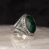 925 Sterling Silver Men's Silver Ring with Zircon Stone