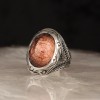 925 Sterling Silver Men's Ring with Personalized Written Sultan Stone