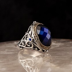 Zirkon Taşlı 925 Ayar Gümüş Erkek Yüzük