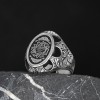 Hand Engraved  Silver Ring with the Seal of Solomon Written
