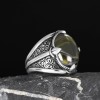 Peridot Stone 925 Sterling Silver Men's Ring