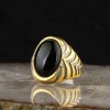 Onyx Stone Rhodium Plated 925 Sterling Silver Men's Ring