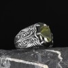 Peridot Stone 925 Sterling Silver Men's Ring