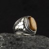 925 Sterling Silver Men's Ring with Tiger Eye Stone