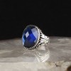 925 Sterling Silver Men's Ring with Zircon Stone