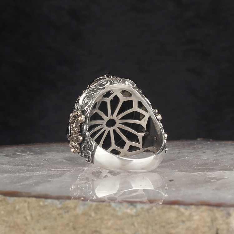 Harf Yazılı 925 Ayar Gümüş Erkek Yüzük