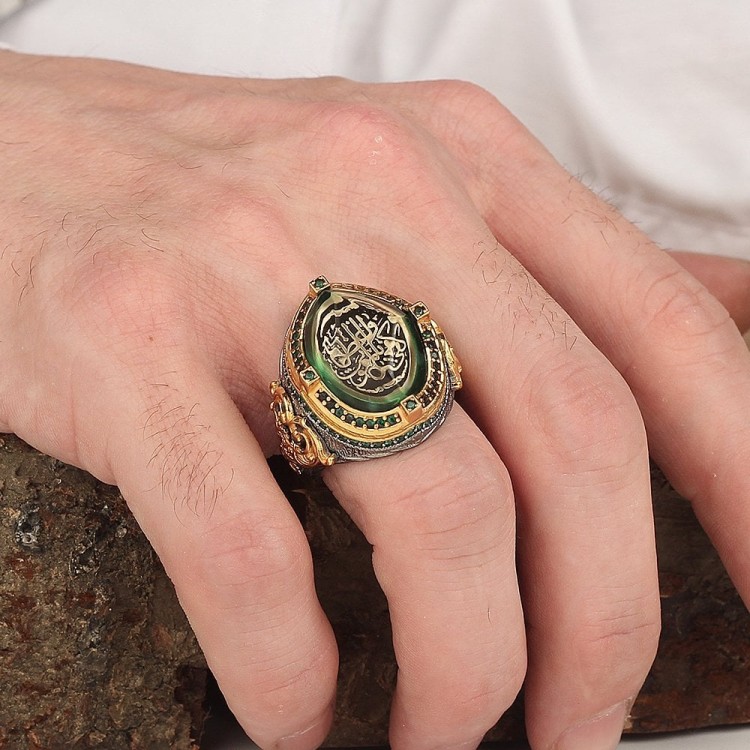 "كفى بالموت ناصحًا" مكتوبة على خاتم رجالي من الفضة الإسترلينية عيار 925 مطلي بالروديوم