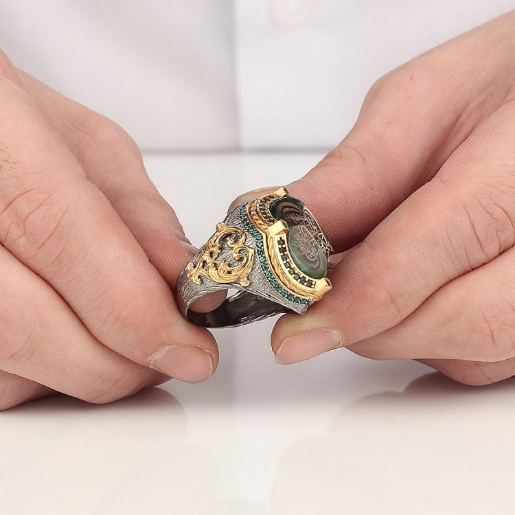 "كفى بالموت ناصحًا" مكتوبة على خاتم رجالي من الفضة الإسترلينية عيار 925 مطلي بالروديوم