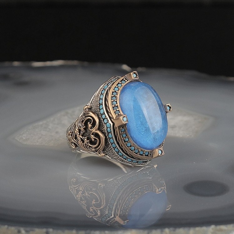 925 Sterling Silver Ring with Paraiba Stone