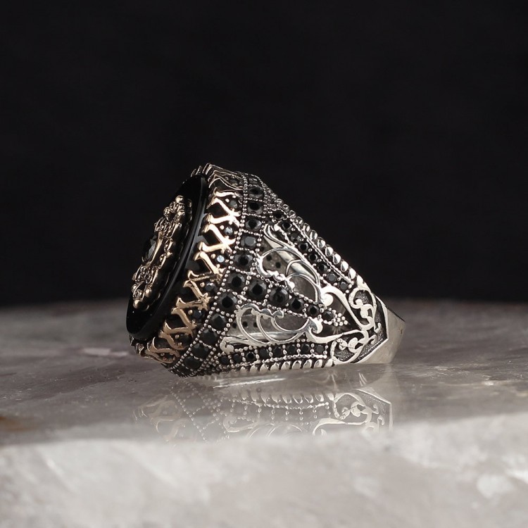 Oniks Taşlı 925 Ayar Gümüş Yüzük