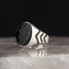 925 Sterling Silver Ring with Black Zircon Stone