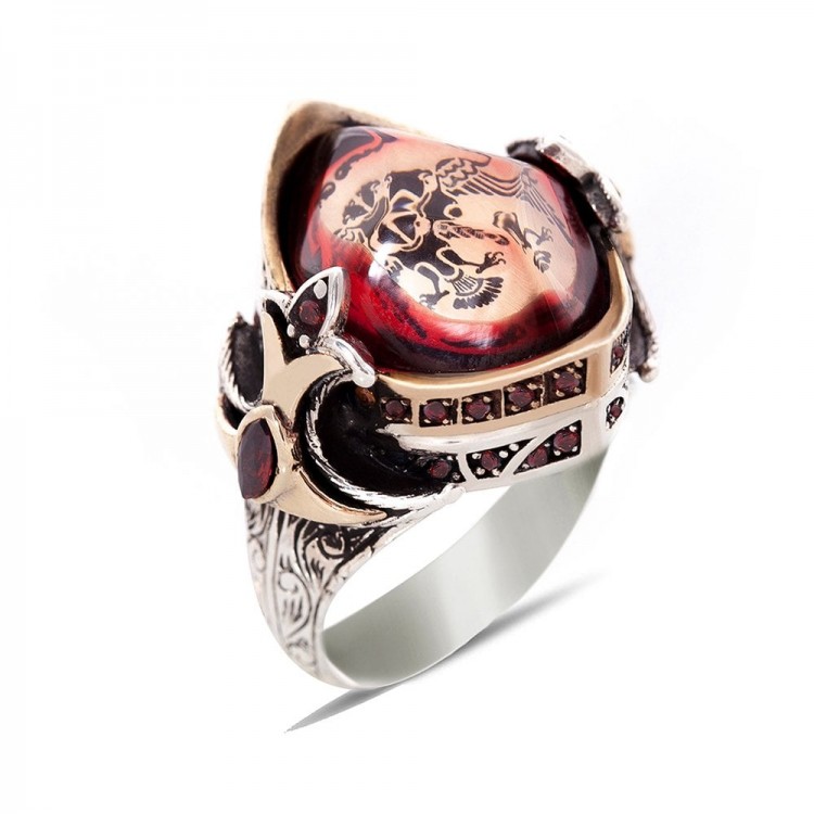 Selçuklu Kartalı Kılıç Model 925 Ayar Gümüş Erkek Yüzük