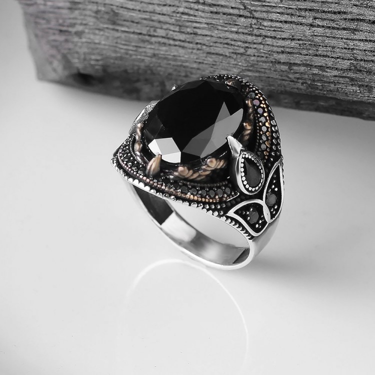 Zirkon Taşlı 925 Ayar Erkek Gümüş Yüzük