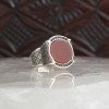 Hand Engraved  Agate Stone 925 Sterling Silver Men's Ring