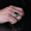 925 Sterling Silver Men's Ring with Zircon Stone
