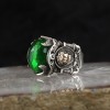 925 Sterling Silver Men's Ring with Lion Symbol and Crystal Cut Zircon Stone