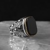 925 Sterling Silver Men's Ring with Onyx Stone