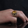 925 Sterling Silver Men's Ring with Rhodium Plated Citrine Stone 925 Sterling Silver Men's Ring with Rhodium Plated Citrine Stone
