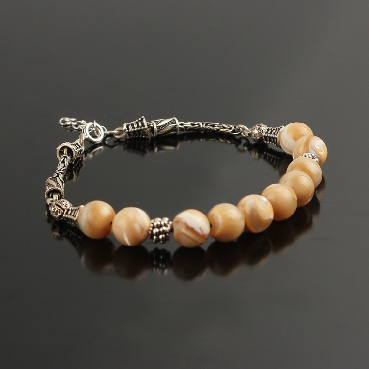 925 Sterling Silver Bracelet with Mother-of-Pearl Stone