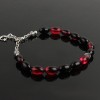 925 Sterling Silver Bracelet with Crimped Amber Stone and Silver Chain
