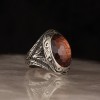 925 Sterling Silver Men's Ring with Personalized Written Sultan Stone