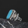 خاتم رجالي فضة بحجر الفيروز