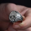 Hand Engraved  Silver Ring with Tree of Life Symbol