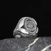 Hand Engraved  Silver Ring with the Seal of Solomon Written