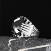 925 Sterling Silver Zircon Stone Men's Ring