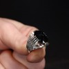 925 Sterling Silver Zircon Stone Men's Ring
