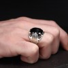 925 Sterling Silver Zircon Stone Men's Ring