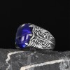 Parliament Blue Agate Stone 925 Sterling Silver Men's Ring Parliament Blue Agate Stone 925 Sterling Silver Men's Ring