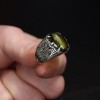 Peridot Stone 925 Sterling Silver Men's Ring