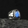 925 Sterling Silver Men's Ring with Crystal Cut Zircon Stone